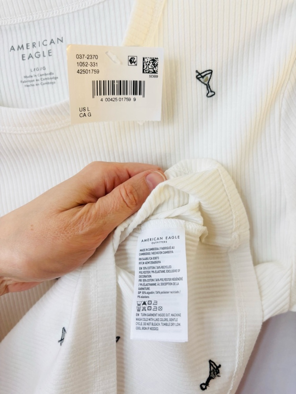 American Eagle Cocktail Ribbed Tee NWT - Picture 8 of 8